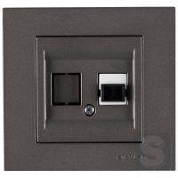 Розетка с портом для оптоволоконного кабеля, оптическая розетка Arvia Electric KAREN Антрацит (20 06 2000 252)